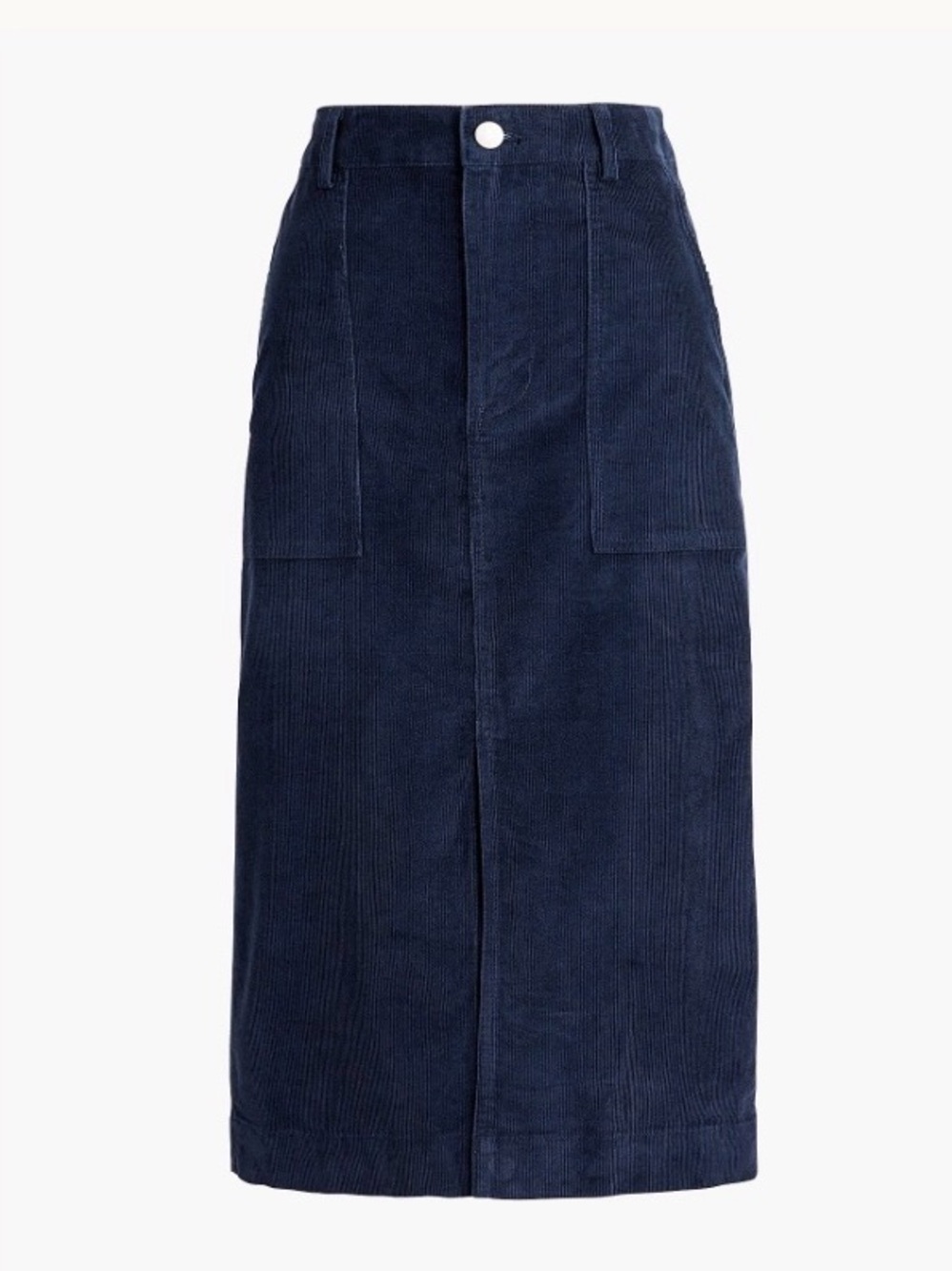 J. Crew Navy Corduroy High-Waist Midi Skirt NWOT 18